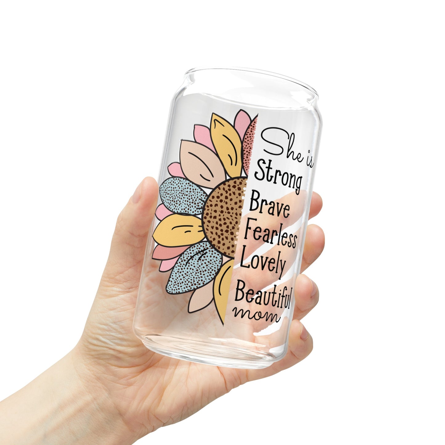 Gift for Mom: Hand-Crafted Beautiful Mom Glass Cup