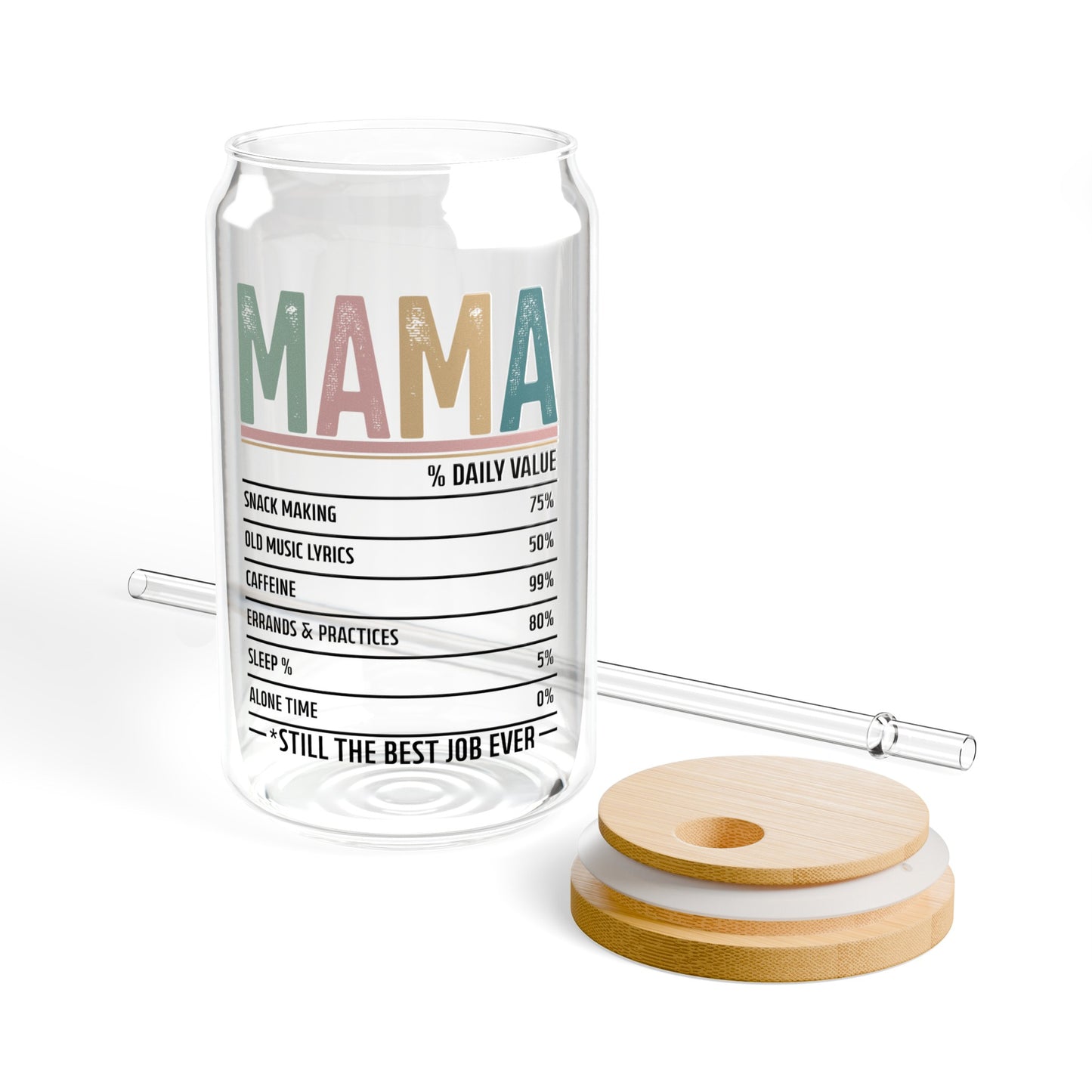 Mama Daily Value Glass Cup - Mom Gift Ideas