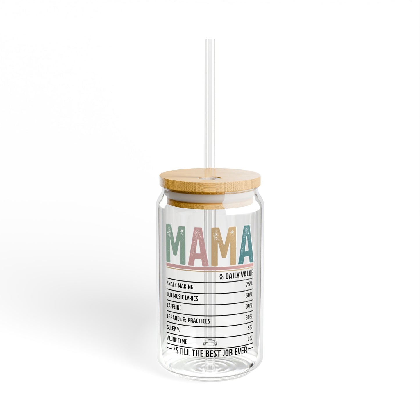 Mama Daily Value Glass Cup - Mom Gift Ideas