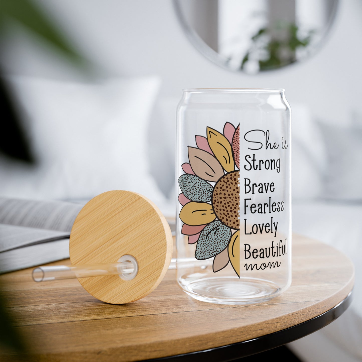 Gift for Mom: Hand-Crafted Beautiful Mom Glass Cup