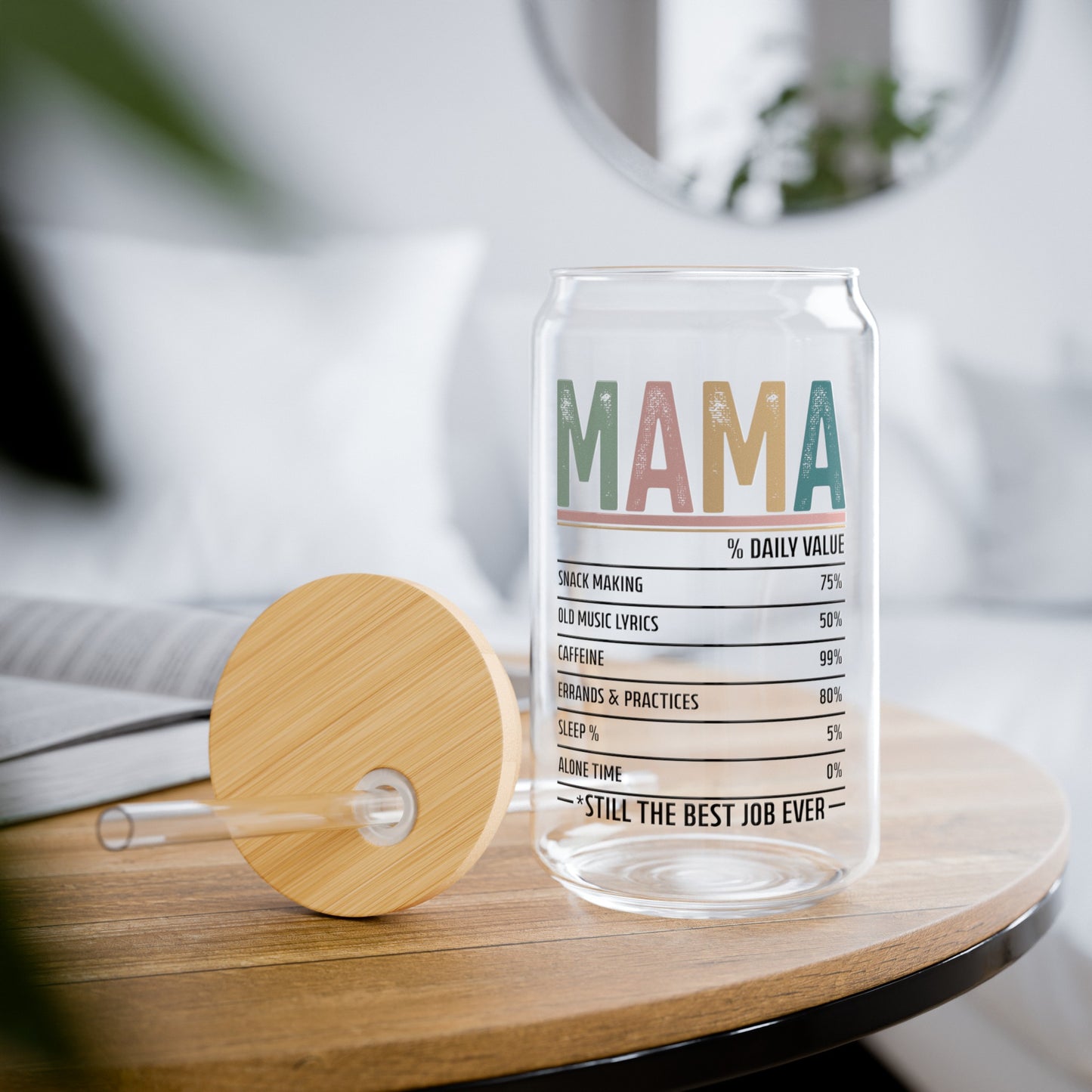 Mama Daily Value Glass Cup - Mom Gift Ideas