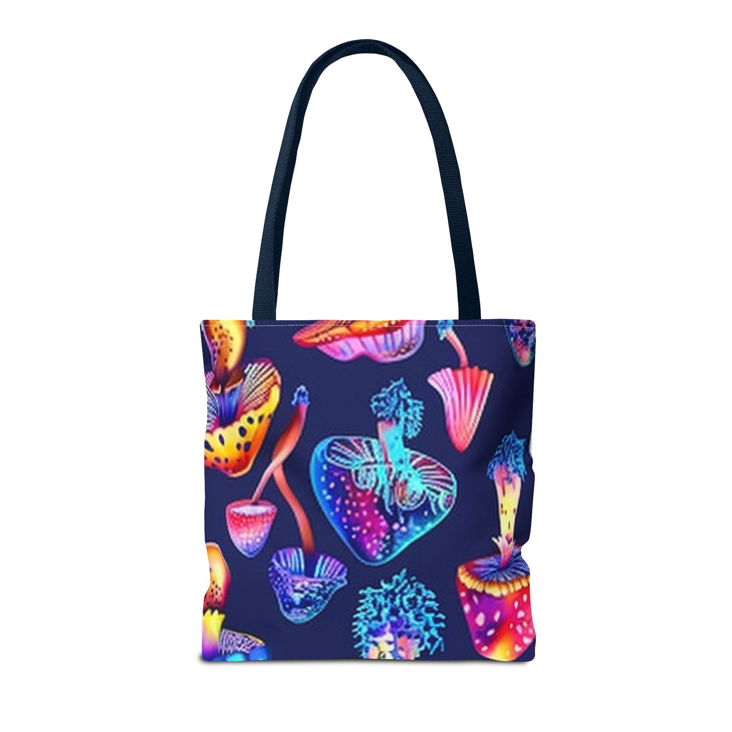 Colorful Neon Mushrooms Printed Tote - Stylish and Practical Carryall