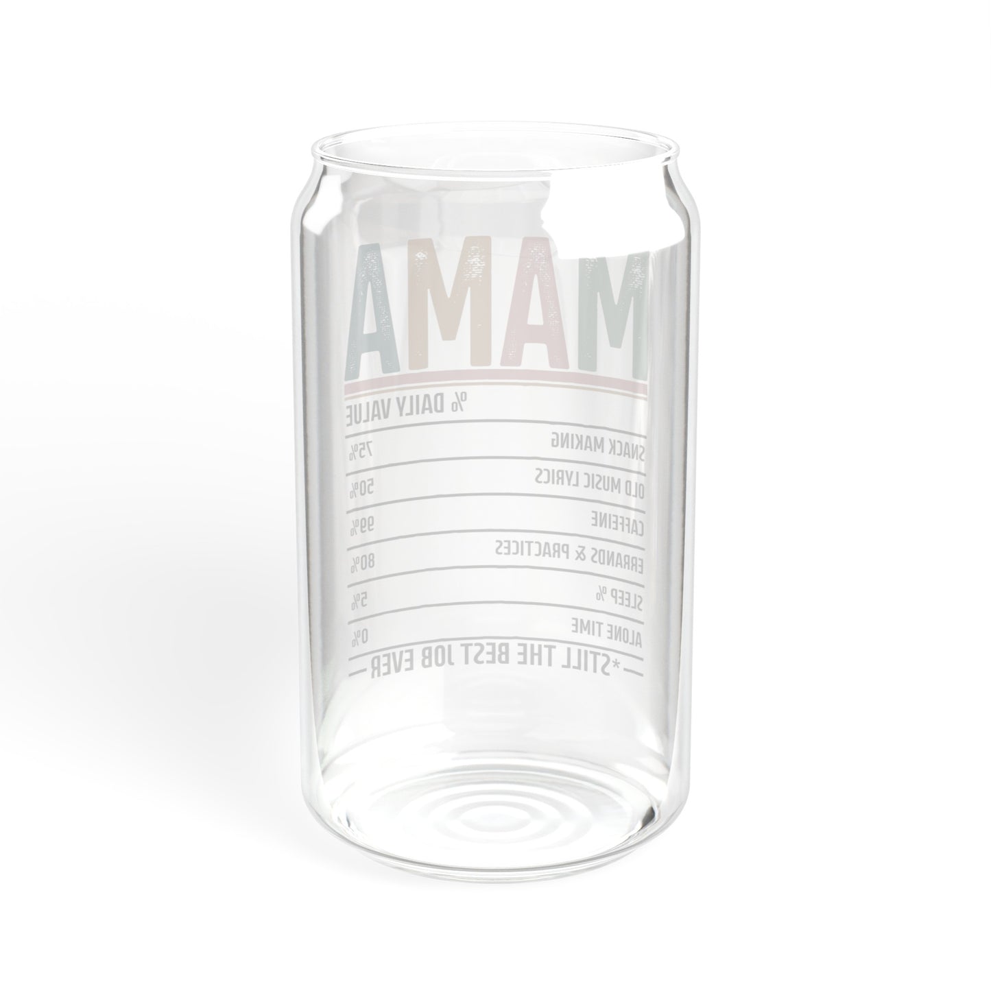 Mama Daily Value Glass Cup - Mom Gift Ideas