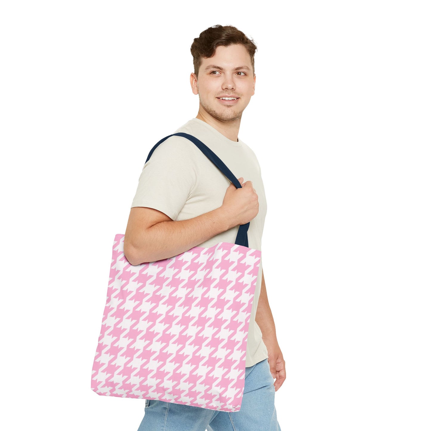 Classic meets Chic: Pink Houndstooth Tote