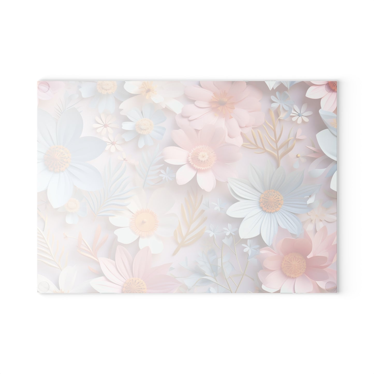 Elegant Pastel Flower Glass Cutting Board - Stylish and Durable Kitchen Accessory
