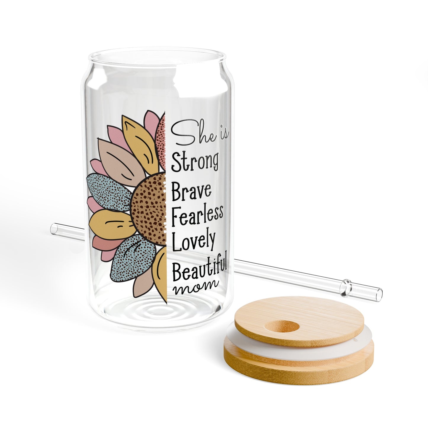 Gift for Mom: Hand-Crafted Beautiful Mom Glass Cup