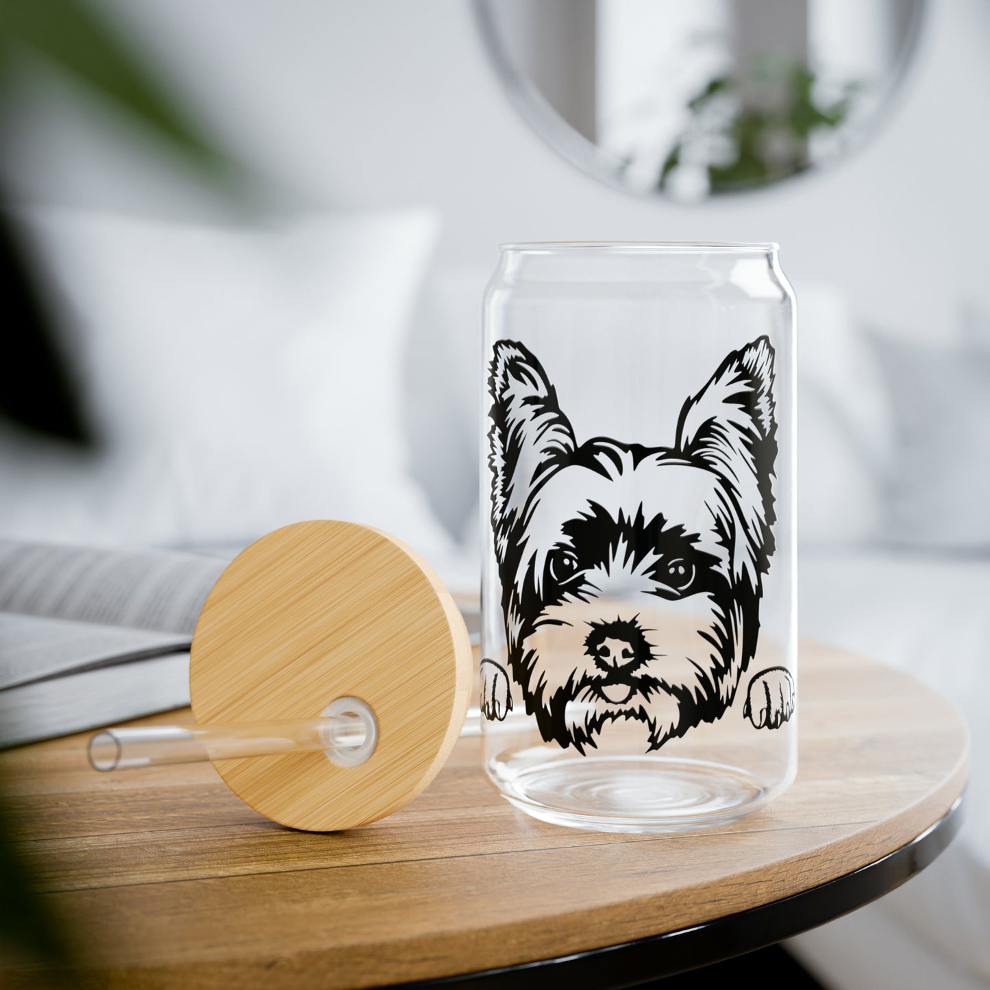 Yorkshire Terrier Glass Can Cup - Cute Puppy Design