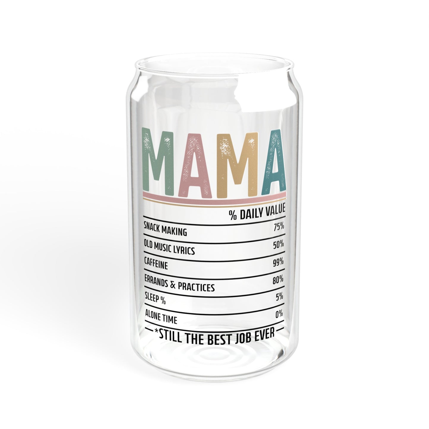 Mama Daily Value Glass Cup - Mom Gift Ideas