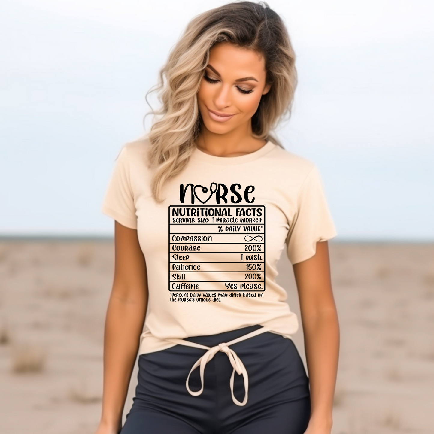 Nurse Nutritional Facts T-Shirt - Medical Humor Tee - Nurse Appreciation Gift
