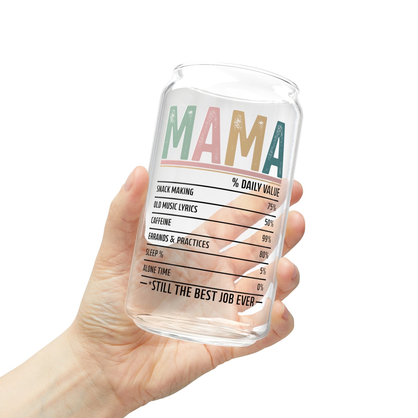 Mama Daily Value Glass Cup - Mom Gift Ideas