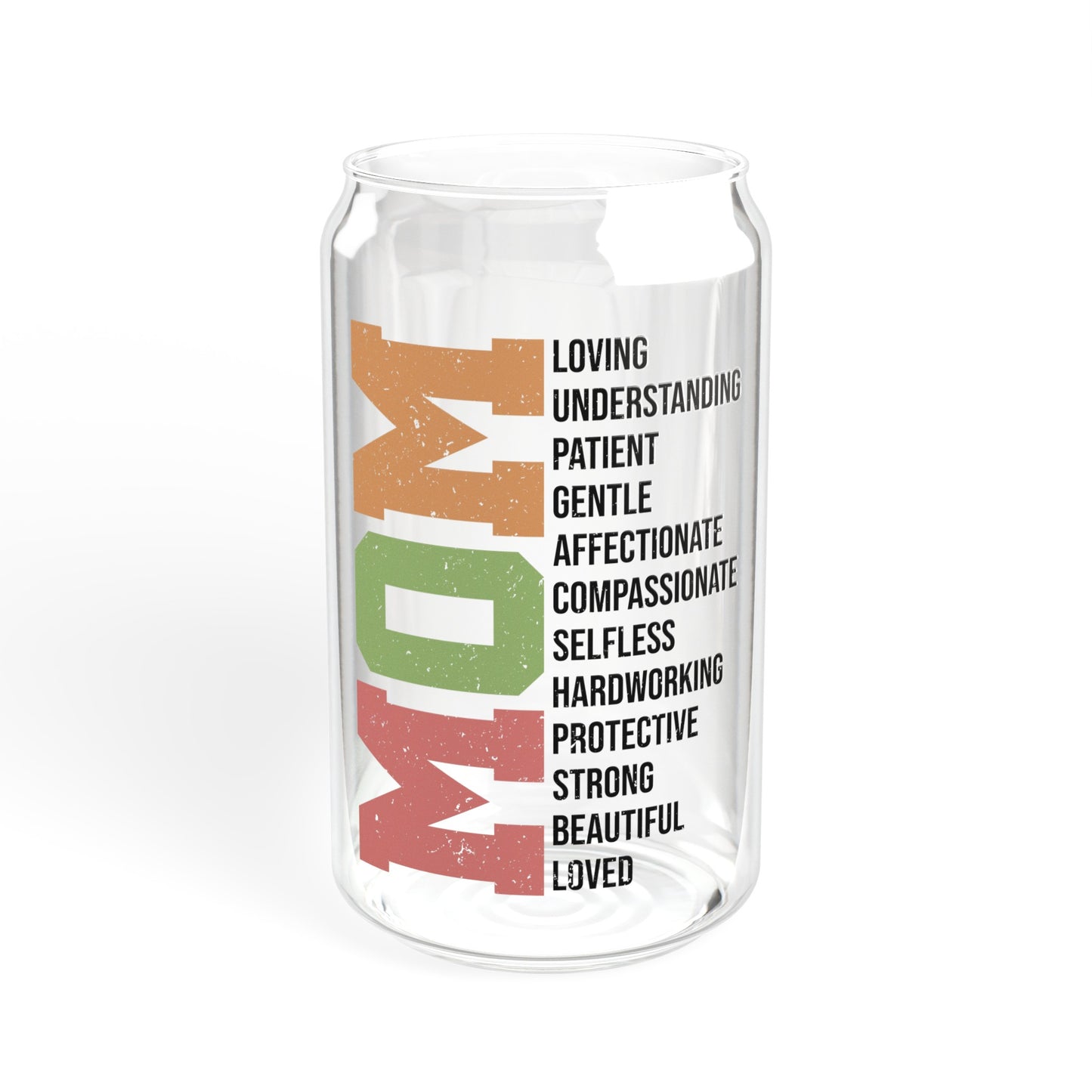 Mom-Themed Glass Can Cup - Practical and Stylish Drinkware for Mom