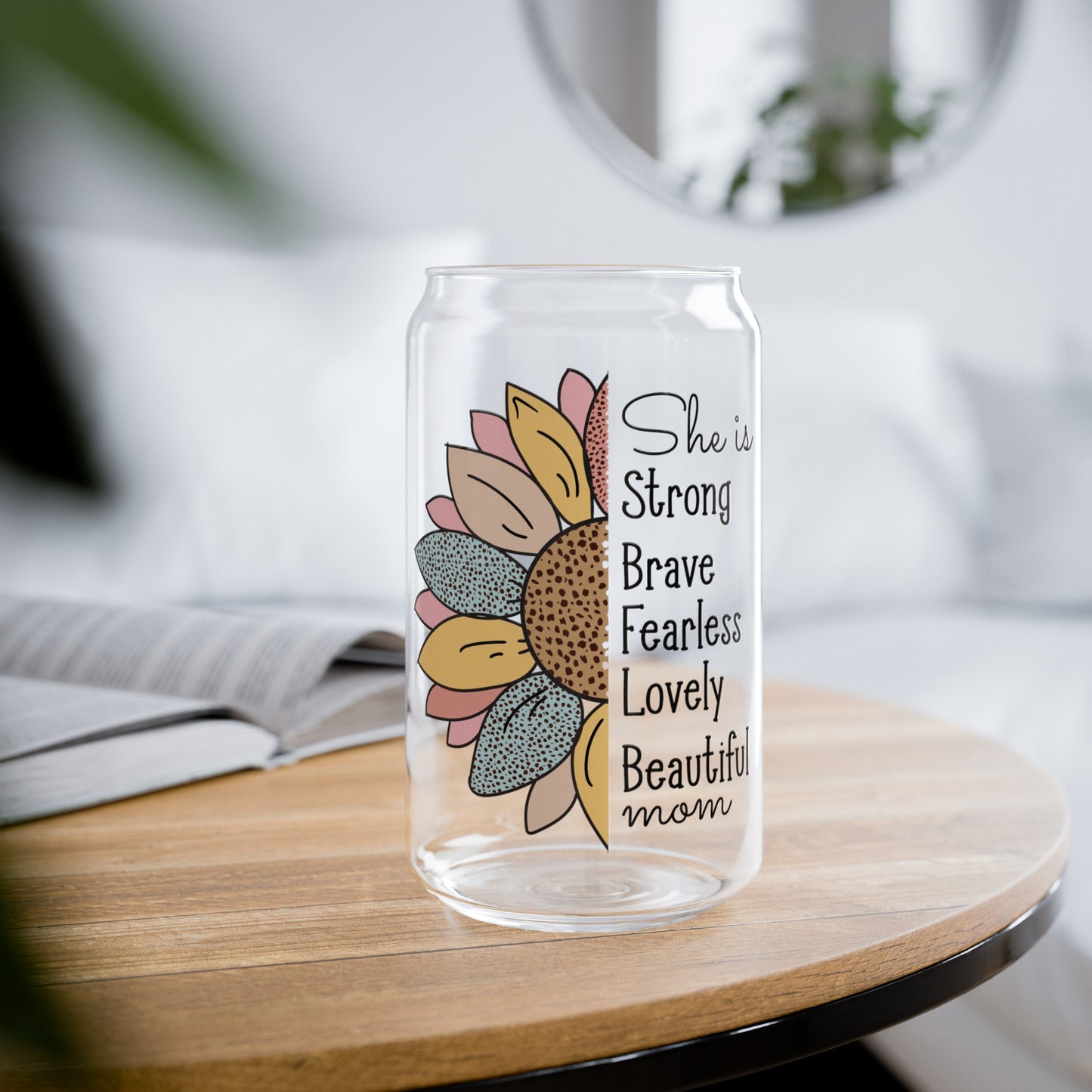 Gift for Mom: Hand-Crafted Beautiful Mom Glass Cup