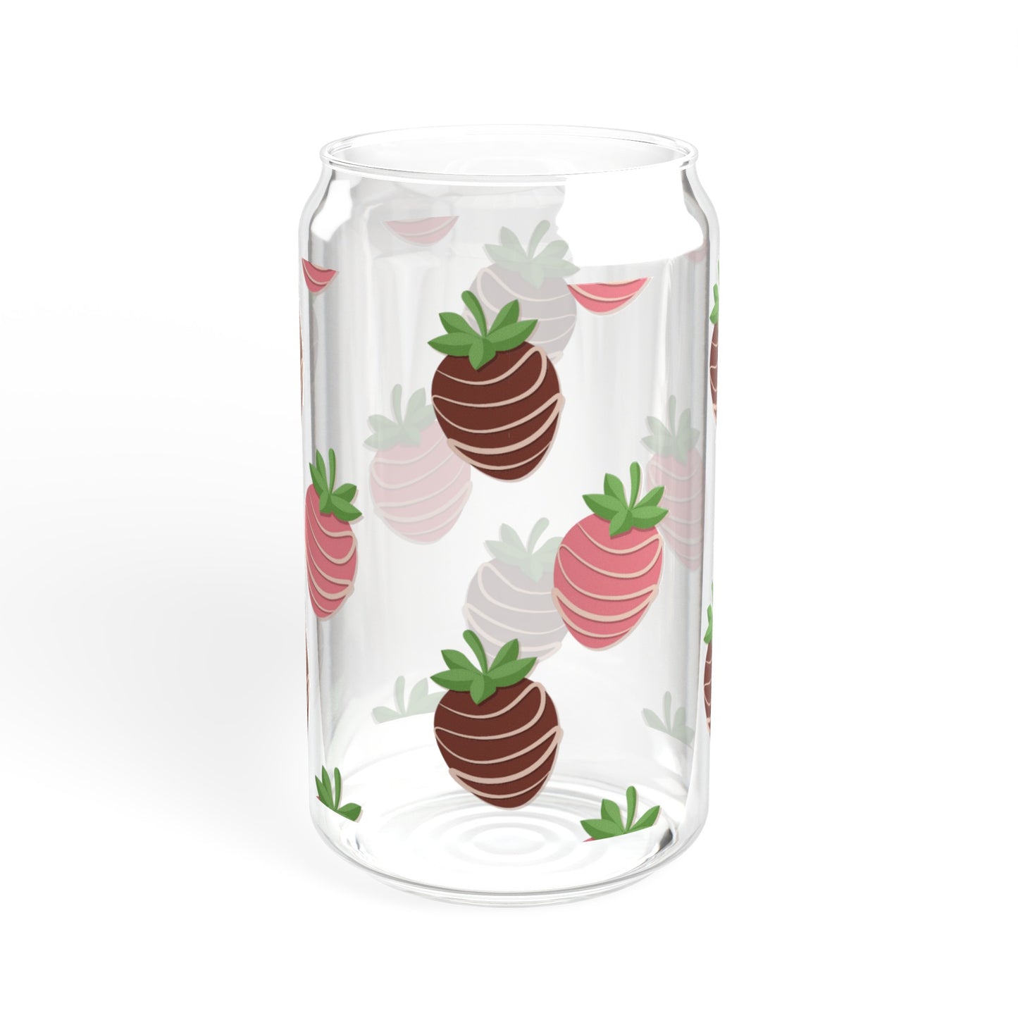 Chocolate Covered Strawberries Inspired Glass Can Cups - Perfect for Chilled Drinks