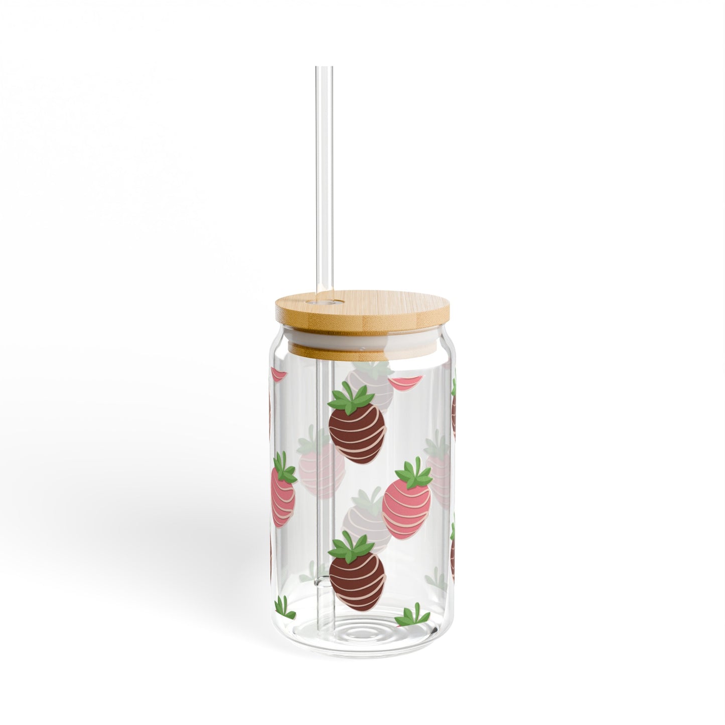 Chocolate Covered Strawberries Inspired Glass Can Cups - Perfect for Chilled Drinks