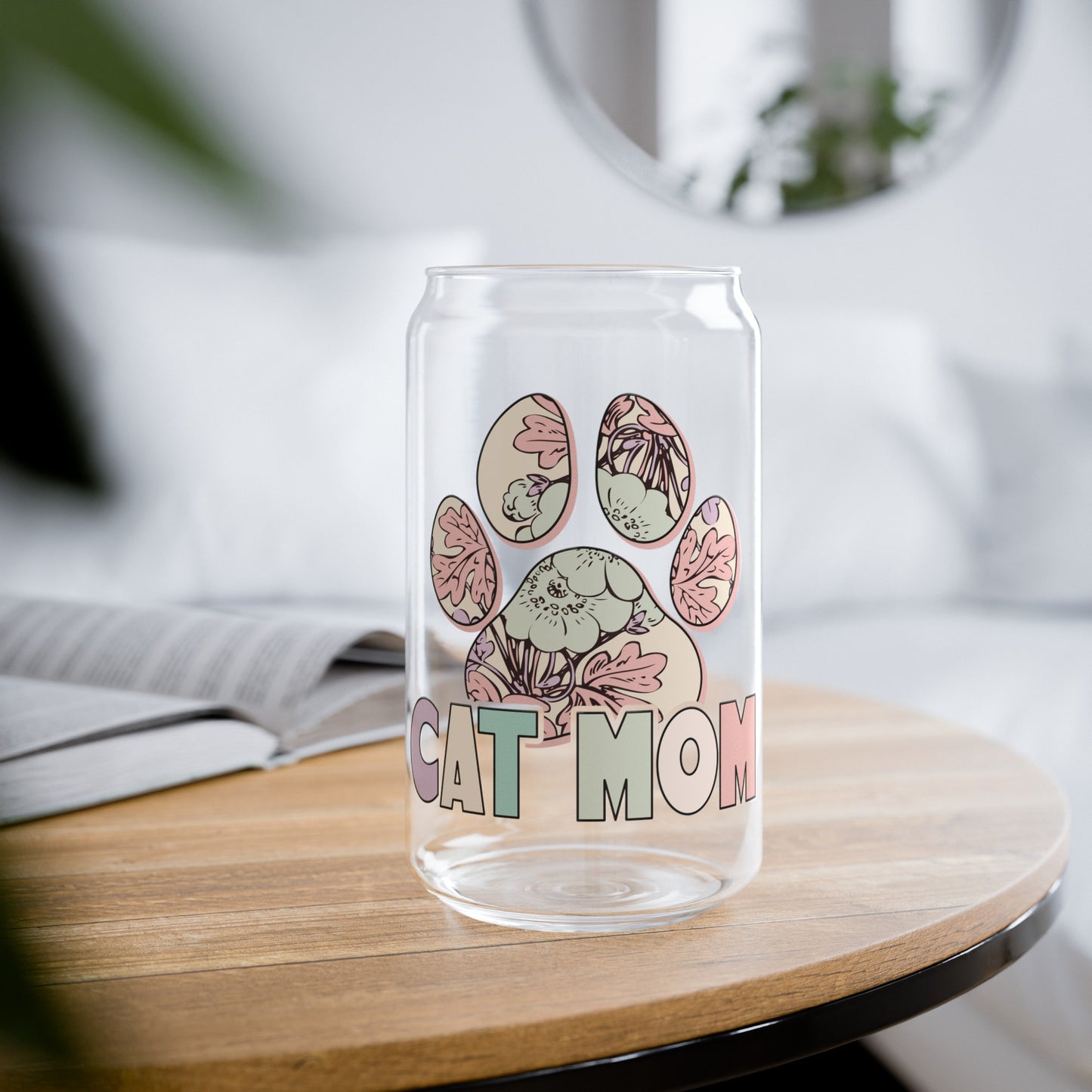 Cat Mom Glass Can Cup - Purrfect for Relaxing with Your Feline Friend