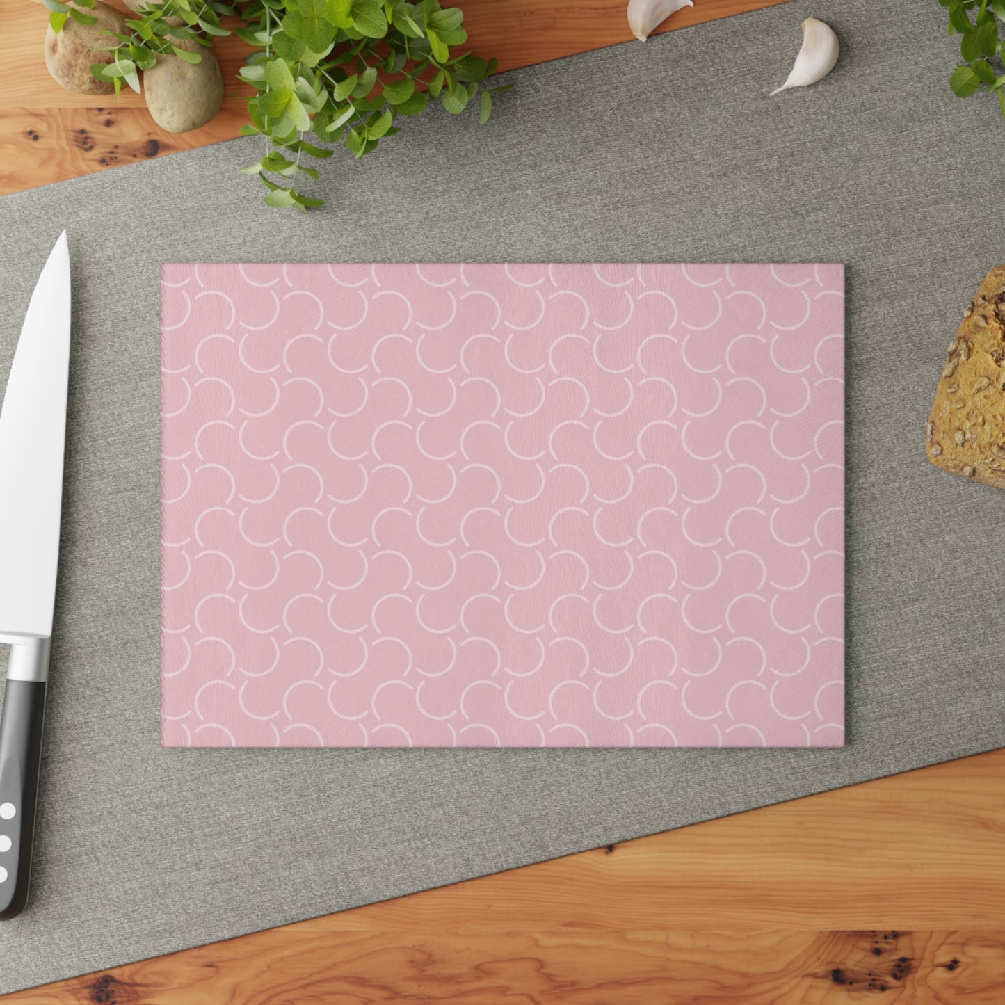 Classy Pink Pattern Glass Cutting Board