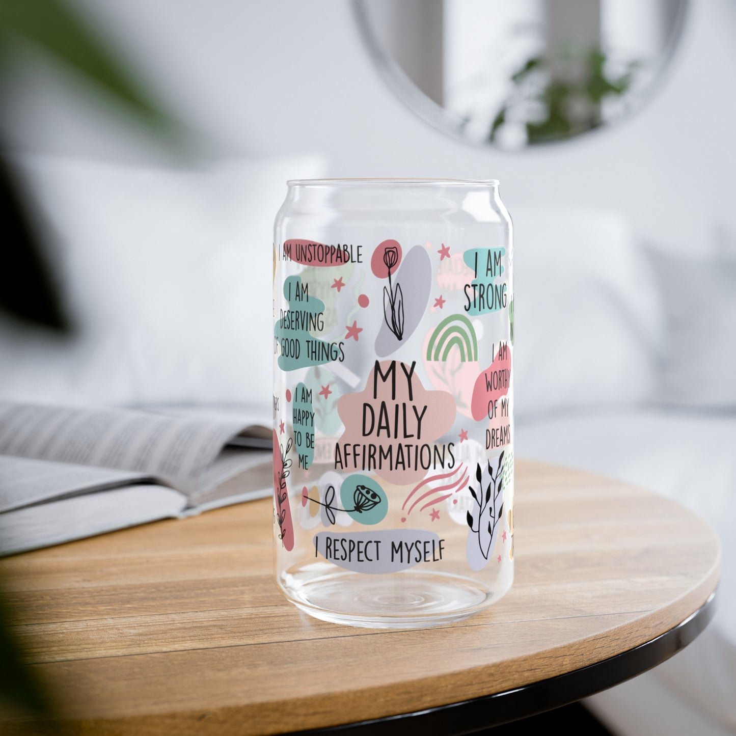 Self-Care Essential: My Daily Affirmations Glass Can Cup - Motivational Drinkware