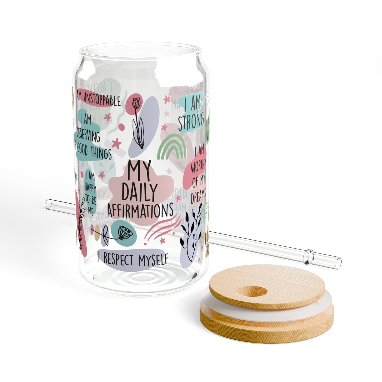 Self-Care Essential: My Daily Affirmations Glass Can Cup - Motivational Drinkware