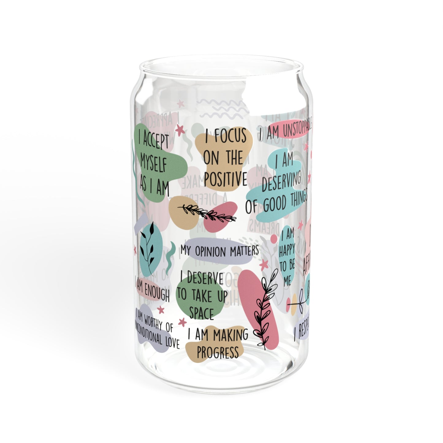 Self-Care Essential: My Daily Affirmations Glass Can Cup - Motivational Drinkware
