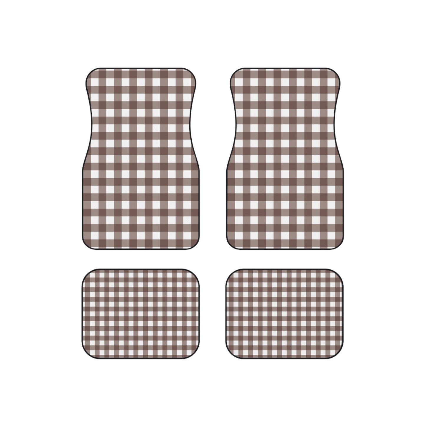 Stylish Black N' Checkered Car Mats - Set of 4 Vehicle Floor Protectors