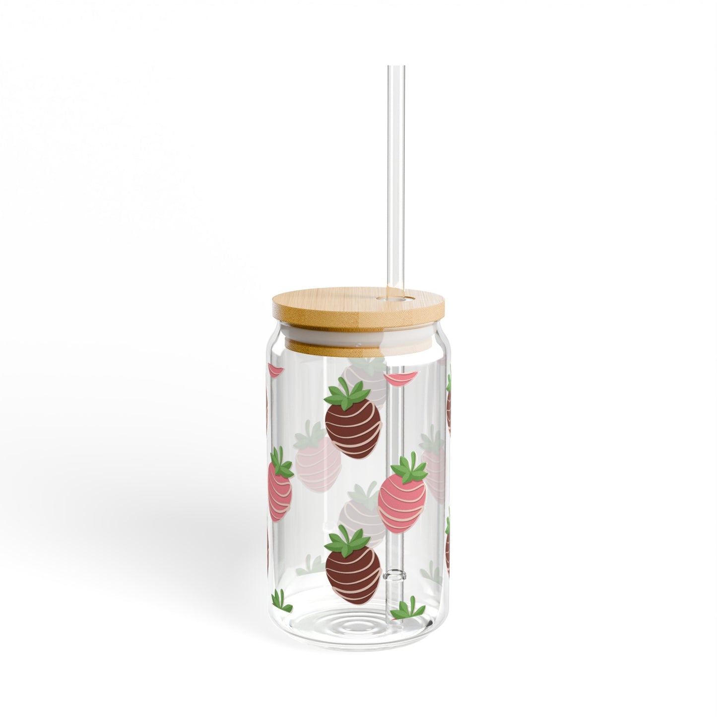 Chocolate Covered Strawberries Inspired Glass Can Cups - Perfect for Chilled Drinks
