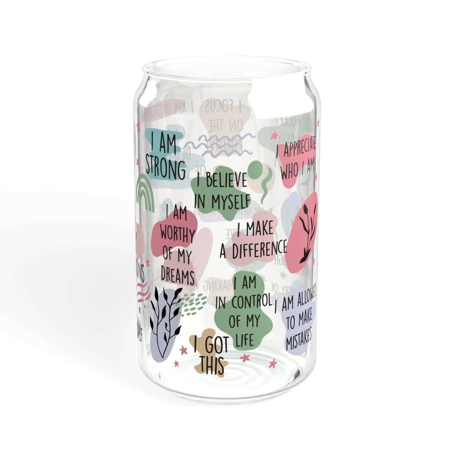 Self-Care Essential: My Daily Affirmations Glass Can Cup - Motivational Drinkware