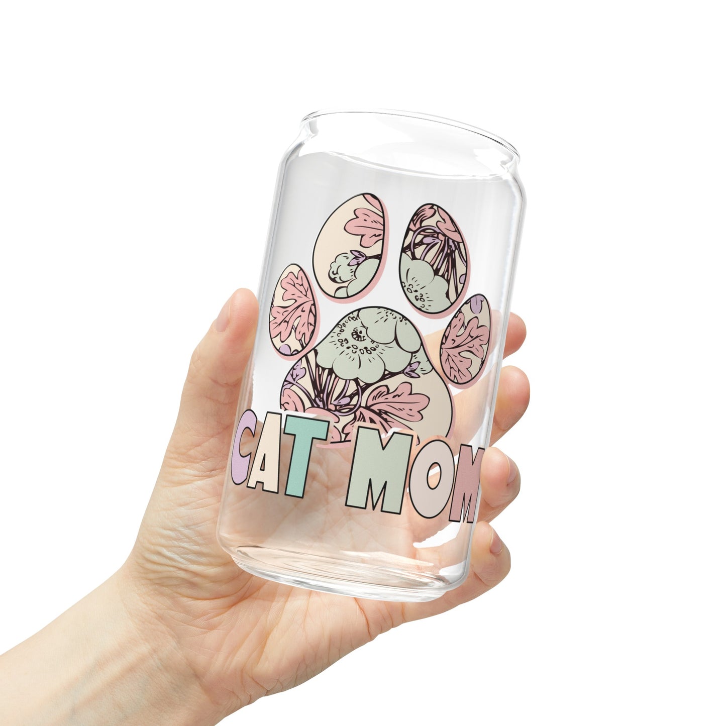 Cat Mom Glass Can Cup - Purrfect for Relaxing with Your Feline Friend