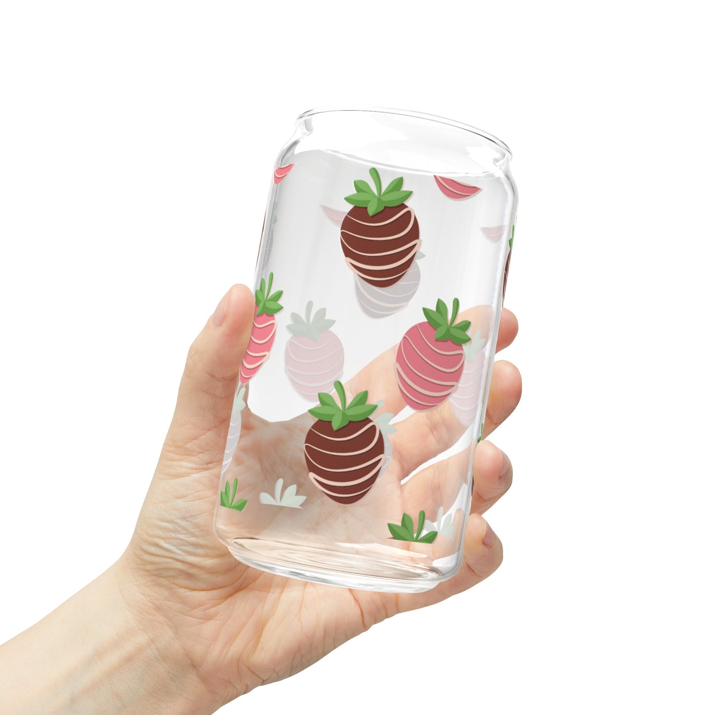 Chocolate Covered Strawberries Inspired Glass Can Cups - Perfect for Chilled Drinks
