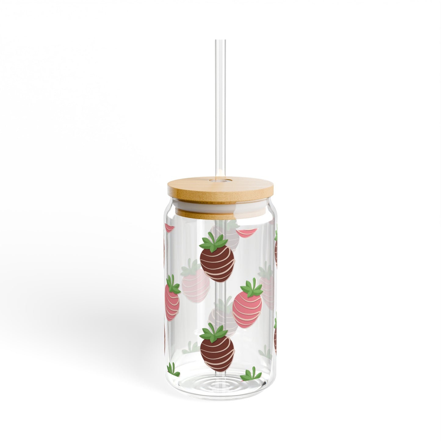 Chocolate Covered Strawberries Inspired Glass Can Cups - Perfect for Chilled Drinks